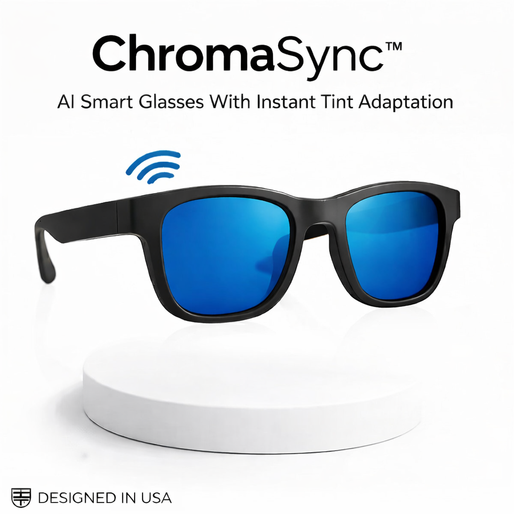 ChromaSync - AI smart glasses that change color instantly.
