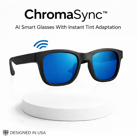 ChromaSync - AI smart glasses that change color instantly.