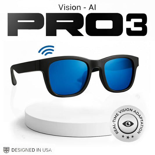 VisionPro™ 3 - AI smart glasses that change color instantly.